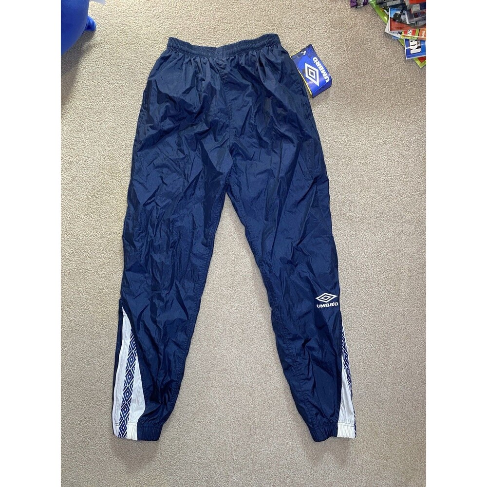 Vintage 1995 Umbro Youth XL Rosario Track Pants Navy Blue NWT 90s Soccer